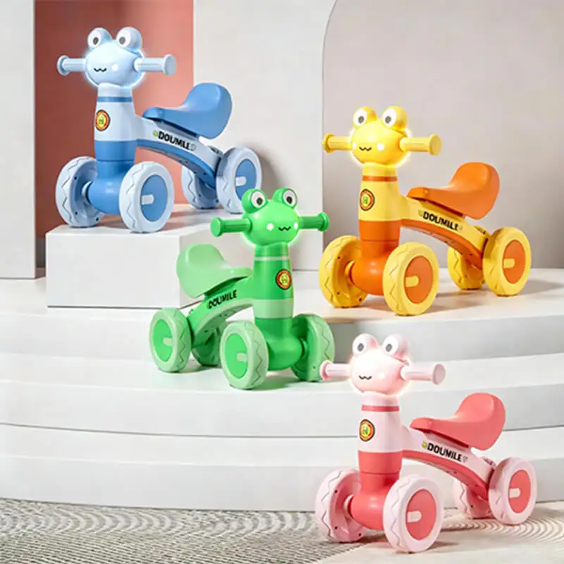 Children’s-Quad-Scooter—1-3-Years-Old—No-Pedals-Learning-Scooter—Frog-Music-&-Light-Edition—YG0243