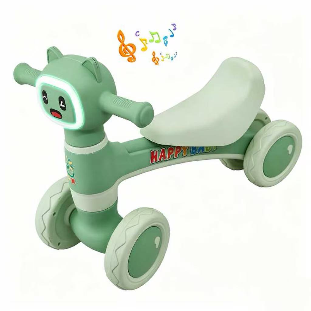 Toddler 4-Wheel Balance Bike, Kids Ride-On Sliding Scooter with Optional Music Light  YG0387
